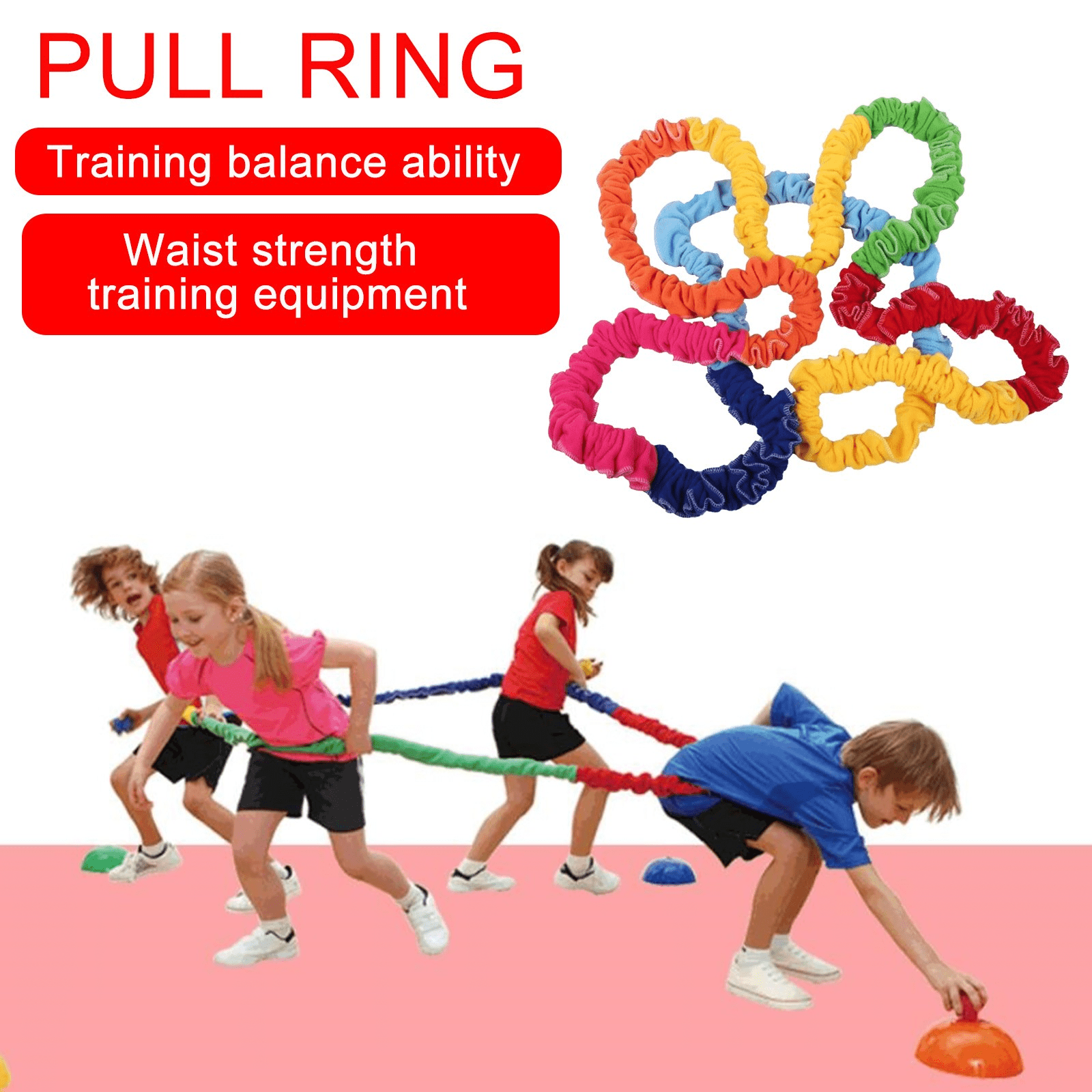 Sylchomon 10FT Outdoor Cooperative Band Colorful Elastic Rope for Group Games and Party Games, Multiplayer Stretchy Durable Sport Elasticity Rope for Fitness and Fun