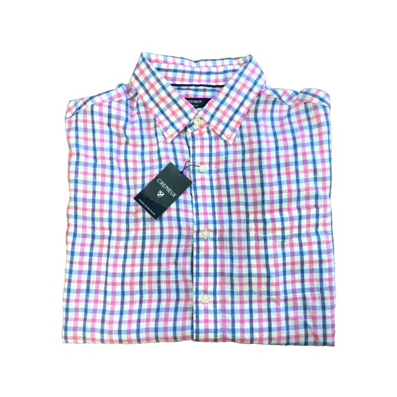 Cremieux Men's Checked Short Sleeve Button Down Shirt L