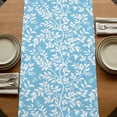 thumbnail image 5 of Table Runners 60 Inches Long Dress Scarves, Blue Spring Floral Farmhouse Kitchen Table Runner, Small Coffee Tablerunners, Farmhouse Flowers Elegant Pastoral 13x60 Inch, 5 of 9