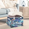 thumbnail image 5 of Large Collapsible Storage Box Flip Lid Fabric Decorative Organizer Container Basket with Handles 16.5×12.6×11.8in Leisure, 5 of 7