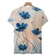 thumbnail image 5 of ICHUANYI Clearance Women's Short Sleeve Round Neck Printed Loose Tops Blouse T-shirt(Blue, S) ICHUANYI WER2023081116629, 5 of 5