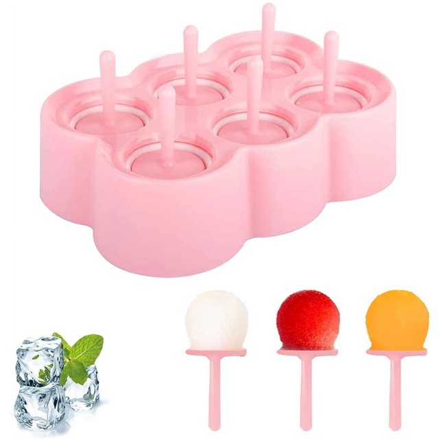 ZHAOCHENG Molde de hielo de silicona, molde reutilizable para paletas de bricolaje, molde para paletas sin BPA, molde de hielo para niños, mini molde de hielo para jugo de frutas, limonada, batido, yo
