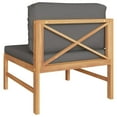thumbnail image 4 of vidaXL Middle Sofa with Dark Gray Cushions Solid Teak Wood, 4 of 5