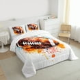 thumbnail image 4 of Manfei American Rugby Games Sports Queen Comforter Set,Rugby Ball Game Bedding Sets,Brown White Bedding Comforter Set For Boys Teens,Ultra Soft Home Decor Reversible,3-Piece, 4 of 9