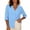 Blue, variant on Edvintorg Womens Button Down Shirt Cotton Lightweight 3/4 Sleeve V Neck Casual Loose Top Womens Clothing Orange S