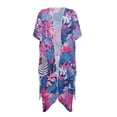 thumbnail image 4 of DISNIMO Monstera Palm Tree Print Women's Kimono Coverup Summer Swimsuit Beach Cover Ups Loose Casual Resort Wear Half Sleeve Wearable Bikini Coverups, 4 of 6