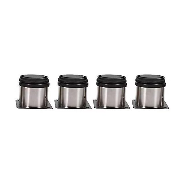 Patas redondas ajustables para muebles, sofá, gabinete, silla, pies de goma, almohadilla de soporte de acero inoxidable (4 piezas, gris)