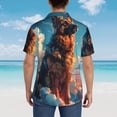 thumbnail image 4 of Bingfone Men's Short Sleeve Button Down Shirts Hawaiian Colorful Cloud Shepherd Dog Printed Beach Shirt, 4 of 7