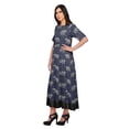 thumbnail image 2 of Moomaya Printed Pleated Dress Elbow Sleeve Tunic Summer Wear Kurti For Women, 2 of 5