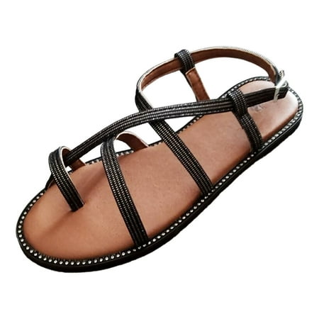 

PEASKJP Sandals for Women Dressy Summer Women s Two Strap Heeled Sandal for Women Casual (Black 8)