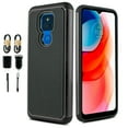 thumbnail image 1 of Value Pack and Moto G Play 2021 Version with Tempered Glass Phone Case Shock Proof Edges Hybrid Hard Back Slim Bumper Cover, 1 of 4