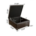 thumbnail image 4 of Noble House Drake Espresso Bonded Leather Storage Ottoman, 4 of 9