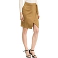 thumbnail image 5 of Allegra K Women's A-Line Front Slit Knee Length Wrap Faux Suede Skirt, 5 of 6