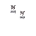 thumbnail image 2 of Delight Jewelry Silvertone Text Chat - lmao - Laughing My A** Off - Silvertone Antiqued Butterfly Post Earrings, 2 of 4