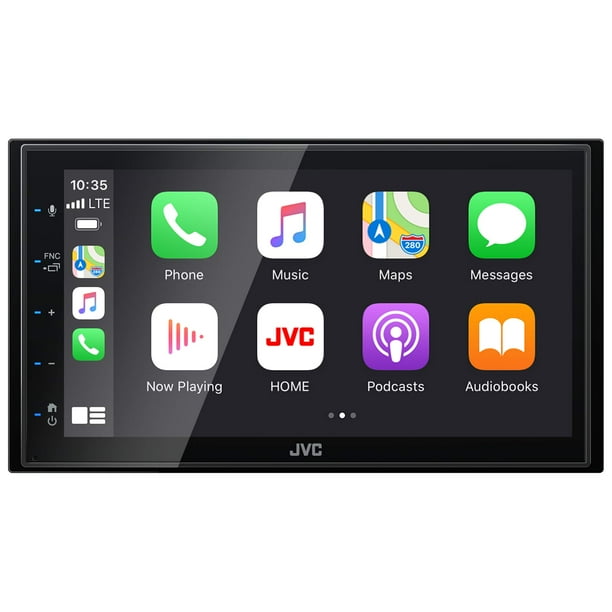 JVC KW-M560BT Apple CarPlay Android Reproductor multimedia automático con pantalla táctil capacitiva de 6.8 pulgadas, audio Bluetooth y llamadas manos libres, reproductor de MP3, doble DIN, ecualizado