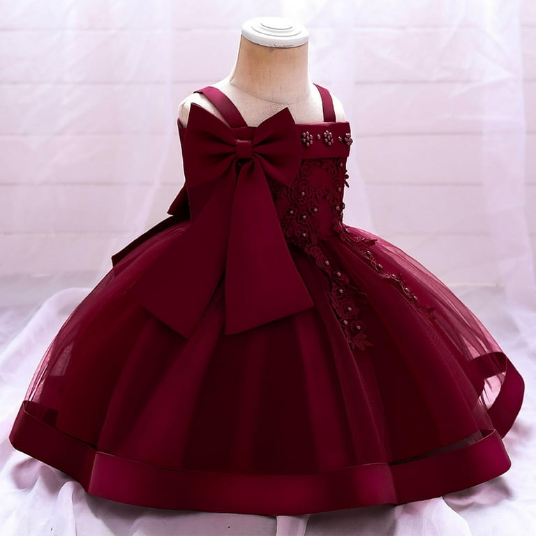 burgundy baby dress Pepa London Velvet Handmade Collar Dress main image 1
