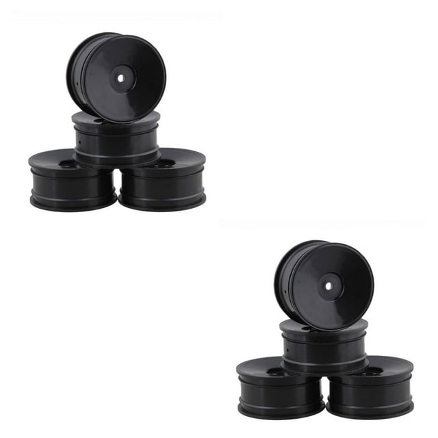 Shengyu 4 Pieces52mm Elastic *RC Car Tires Wheel Rims Hub Running Racing Drifting Tyres On-road Crawer Assembly Accessories Round Disc/Black 2Set