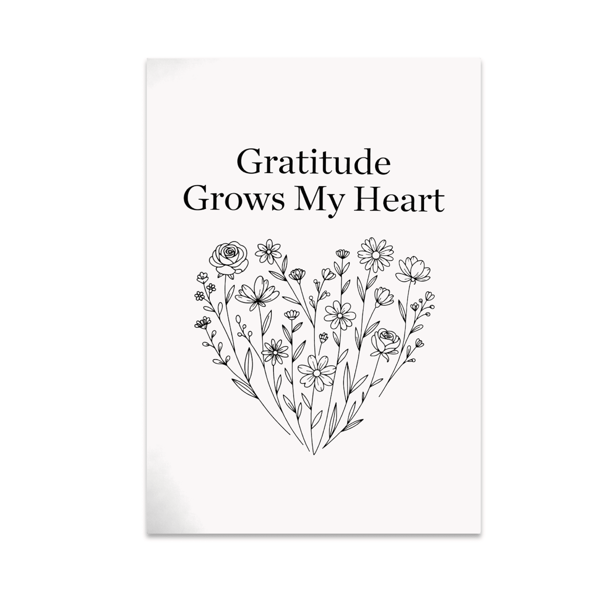 Gratitude Grows My Heart Art - Mindfulness Decor Enthusiast - 13x19 Poster Print
