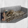 thumbnail image 5 of Safari Soft Flannel Fleece Throw Blanket, Siberian Tiger Eye Looking Through Wooden Peep Hole in Spy Predator Big Cat Wild Print, Cozy Plush for Indoor and Outdoor Use, 50" x 70", Tan, by Ambesonne, 5 of 5