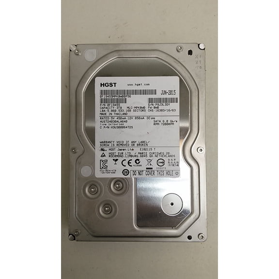 Pre-Owned HGST HUS724030ALA640 3 TB 3.5 in SATA III Enterprise Hard Drive (Good)