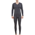thumbnail image 2 of Kureaily Mens V Neck Pure Cotton Thermal Underwear Set Thin Autumn Clothes And Pants Bottoming Shirt Pajama Pants Sleepwear, 2 of 9
