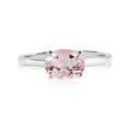 thumbnail image 1 of JeenMata Anillo de Compromiso Solitario de Turmalina Rosa de Corte Ovalado de 1,25 Quilates Piedra Natal de Octubre, en Oro Blanco de 18 K sobre Plata, 1 of 6