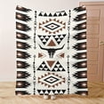 thumbnail image 2 of 1pc Comfortable Geometric Southwest Wind Indian Totem Cow Head Theme Pattern Print Flannel Blanket, Fashionable, Soft and Warm, 2 of 6