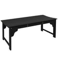 thumbnail image 2 of Outdoor Sofa, Wooden Garden Bench, Outdoor Park Bench with Slatted Seat, Backless Front Porch Bench with Curved Seat for Conservatory, Garden, Poolside, Deck, Black, Black Patio Furniture, 2 of 10
