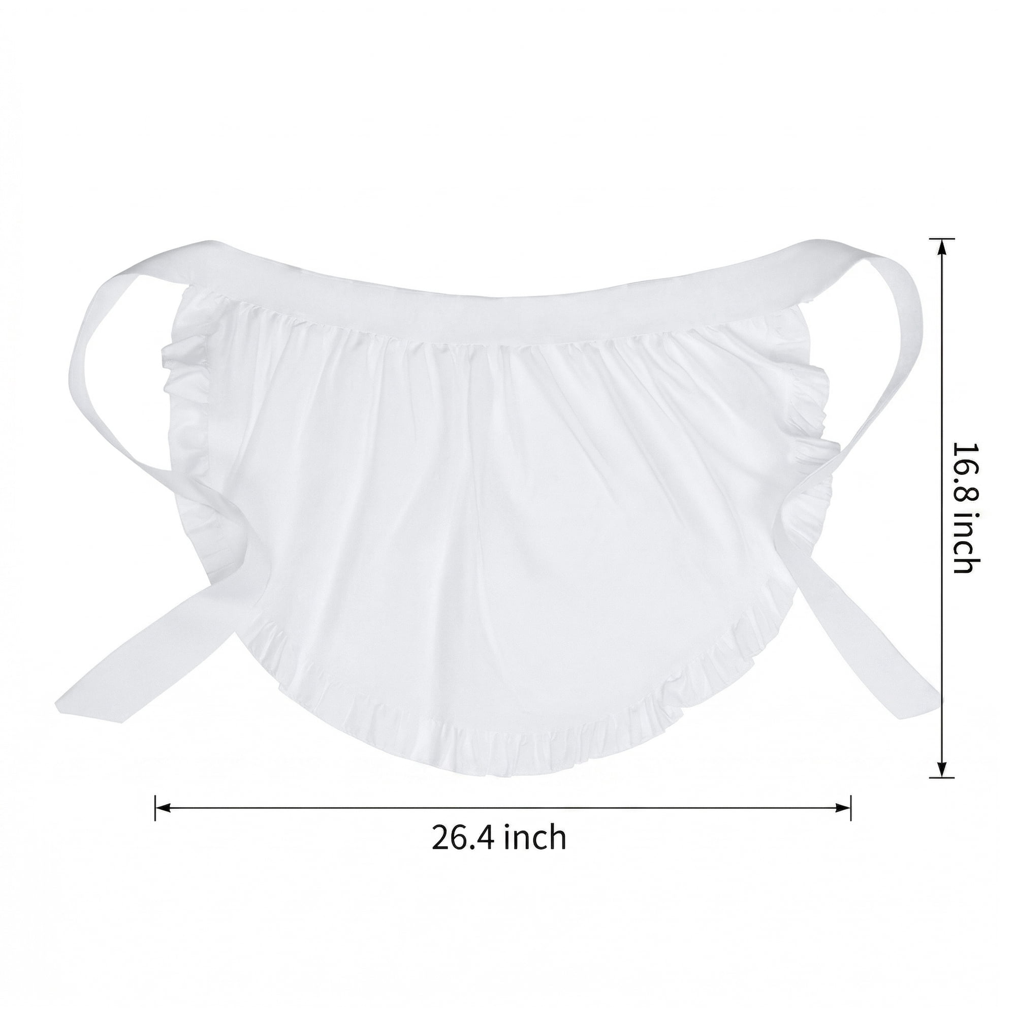 Unique Bargains Women's Durable Polyester Aprons 26.4x16.8in White No Pockets