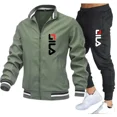 thumbnail image 4 of Conjunto para hombre, nueva ropa deportiva para primavera y otoño, conjunto de 2 piezas, traje deportivo, chaqueta + pantalón, chándal, ropa de moda masculina, chándal de marca, 4 of 4