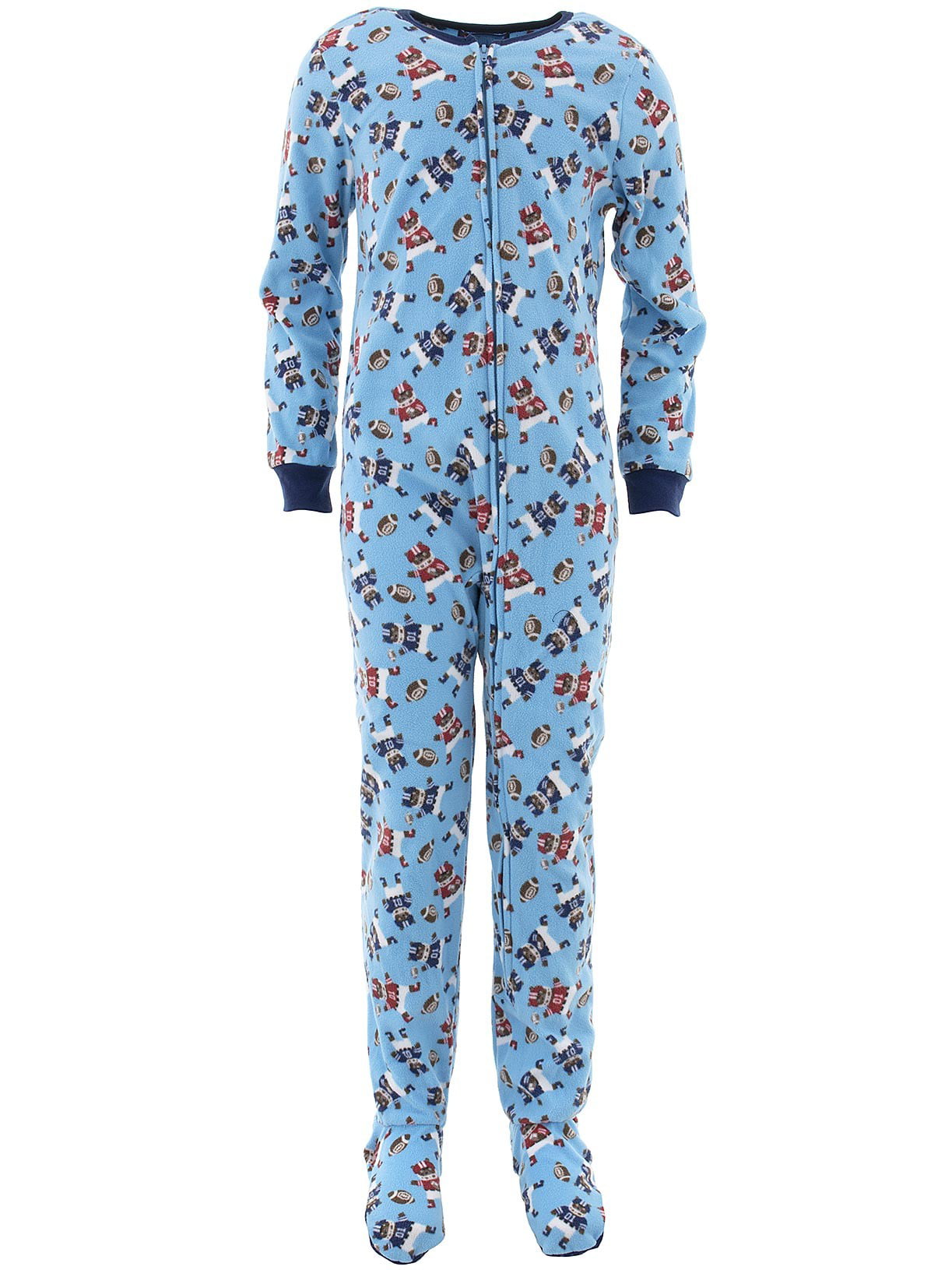 Only Boys - Only Boys Football Bears Blue Footed Pajamas L/12-14 ...