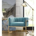 thumbnail image 4 of TOV Furniture Magnolia Sea Blue Velvet Chair with Gold Base, 4 of 11