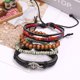 thumbnail image 3 of pulsera tejida de cuero, brazalete ajustable, decoración de muñeca, estilo hip-hop, cadena de mano, 3 of 4