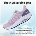 thumbnail image 4 of Womens Walking Shoes with Arch Support Orthotic Sneakers for Plantar Fasciitis Heel and Foot Pain Relief Tennis PinkPurple Size 6.5, 4 of 7