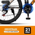 thumbnail image 2 of 24 inch Mountain Bike Bicycle for Adults Shimano 21-Speed with Disc Brake, Orange, 2 of 7