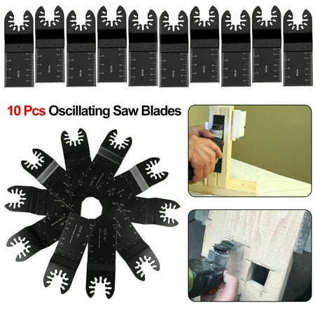 10 Oscillating Tool Saw Blades: Carbide Metal, Wood & Plastic Universal Fit For Fein Multimaster, Dewalt, Dremel MM40/45, Porter Cable, Craftsman, Ridgid, Ryobi, Makita, Milwaukee,