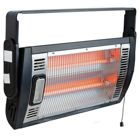 

Ceiling Mounted Dual Quartz Radiant Heater with 90-Degree Adjustable Tilt Metal Safety Grille Overheat Protection (Hardware Included)