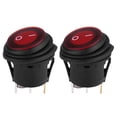 thumbnail image 2 of Interruptor Basculante Iluminado Por LED, 2 piezas luz Roja 12 V 24 V Universal 20 A 3 Pines Coche Auto Barco Encendido Apaguado, Interruptor de Palanca 2 Pines Con Led Para,,, 2 of 7