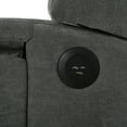thumbnail image 6 of Harper Mid-Century Manual Adjustable Button-Tufted Wingback Recliner Chair with Foldable Side Tables, USB Ports, Gray, 6 of 13