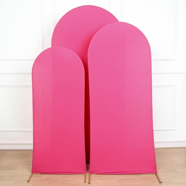 Efavormart Set Of 3 | Matte Fuchsia Spandex Fitted Wedding Arch Covers ...