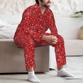 thumbnail image 7 of Hirioo Red Paisley Floral for Men's Pajama Sets 2 Piece Pjs Men's Long-Sleeved Pajama Set Button Down Sleepwear,S-XXL-X-Large, 7 of 7