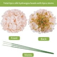 thumbnail image 3 of Silk Hydrangea Artificial Flowers Heads with Stems for Wedding Home Decor Pack of 6 (Purple) A, 3 of 4
