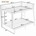 thumbnail image 3 of Bellemave Full XL over Queen Bunk Bed, Heavy Duty Metal Bunk Beds with Storage, Space-Saving Bunk Beds with Ladder & Full-Length Guardrail for Teens, Adults, White, 3 of 11