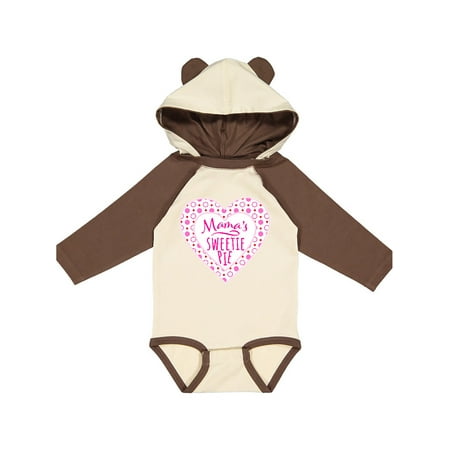 

Inktastic Mama s Sweetie Pie with Pink Hearts Gift Baby Boy or Baby Girl Long Sleeve Bodysuit