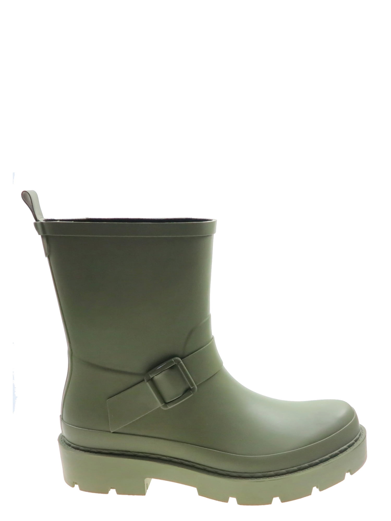 Time and Tru Women's Short Buckle Rain Boots