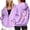#04-Purple, variant on Women's Full Zip Up Hoodie with Pink Ribbon Print Breast Cancer Awareness Sweatshirt Jacket Casual Outerwear