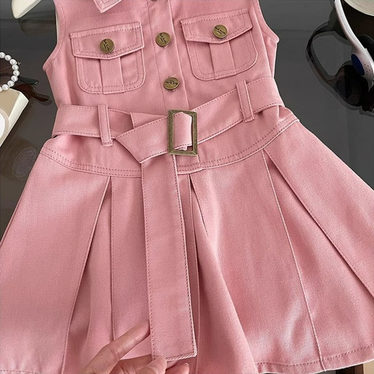 YUNLIUU Kids Girl Dress Western Style Pink Dress for Girls Birthday Party Dresses Baby Girl Outfits 5-6 Years, Infant Girl's