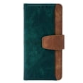 thumbnail image 2 of Leather For Apple iPhone 15 Pro RFID Blocking Dual Tone Flip Wallet Case, With Card Holder Buckle Magnetic Closure Shockproof Kickstand Protective Phone Cases Cove,Green,For iPhone 15 Pro, 2 of 7