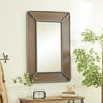 thumbnail image 2 of DecMode 31" x 47" Brown Wall Mirror with Netting Frame, 2 of 9