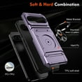 thumbnail image 4 of ShieldPlus for Google Pixel 9 Phone Case with Finger Ring Holder Kickstand, Heavy Duty Shockproof Rugged Protective Case for Pixel 9 Pro 6.3 Inch, Working with Magnetic Car Phone Mount,Purple, 4 of 7